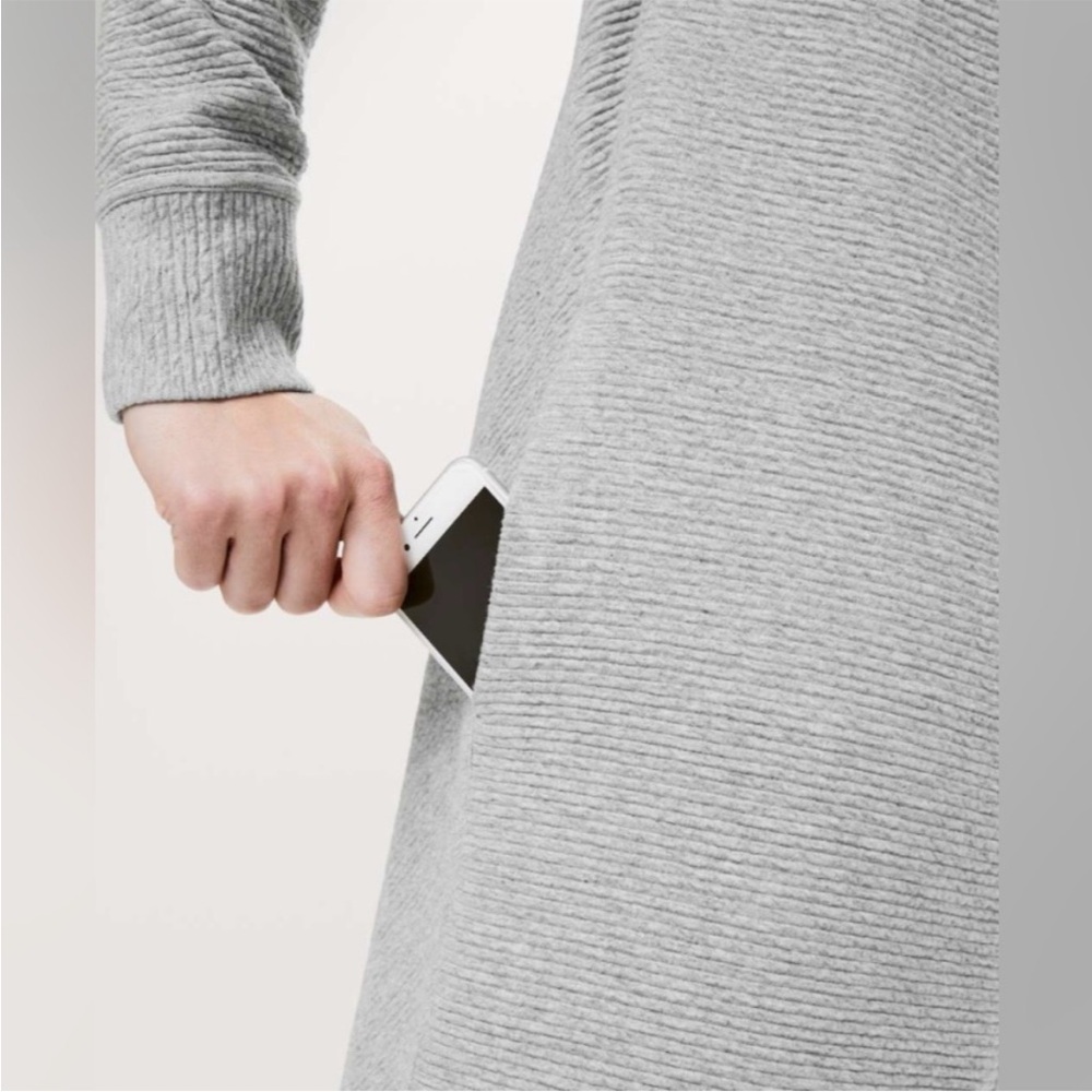 Lululemon On Repeat Jacket Full Zip Longline Grey Funnel Neck Size 8 $128 - Picture 4 of 11